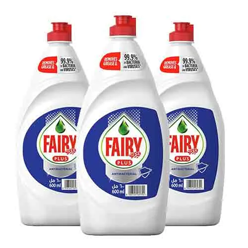 DISHWASHING LIQUID SOAP ANTIBACTERIAL ALTERNATE POWER TO BLEACH FAIRY (3 X 600 ML)