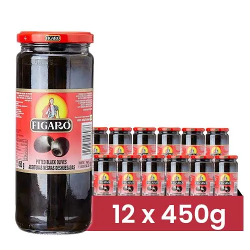 OLIVE BLACK PITTED FIGARO ( 12 x 450 gm )