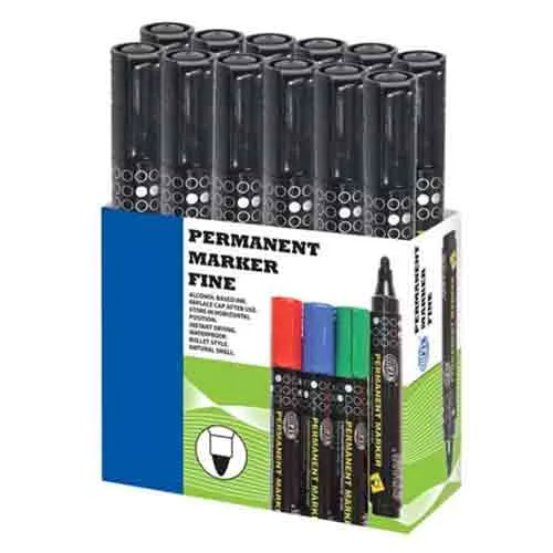MARKER PERMANENT BLACK FIS ( 12 PCS )