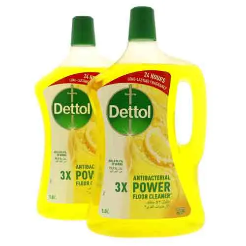 FLOOR CLEANER ANTIBACTERIAL POWER 3X  LEMON DETTOL (2 X 1.8 L)