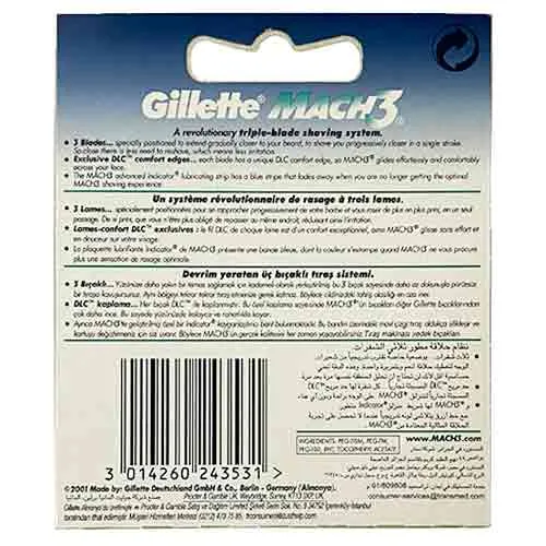 Gillette Mach 3 Razor Blade 4 Pcs