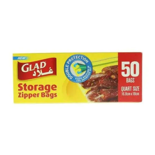 ZIPPER BAG STORAGE 16.8 CM X 18 CM GLAD ( 50 PCS )