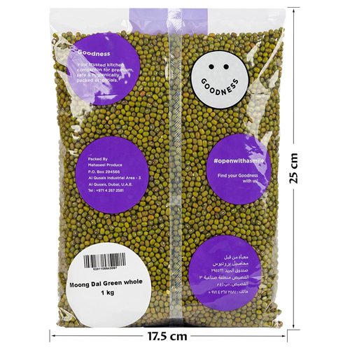  Goodness Moong Dal Green Whole 1 Kg