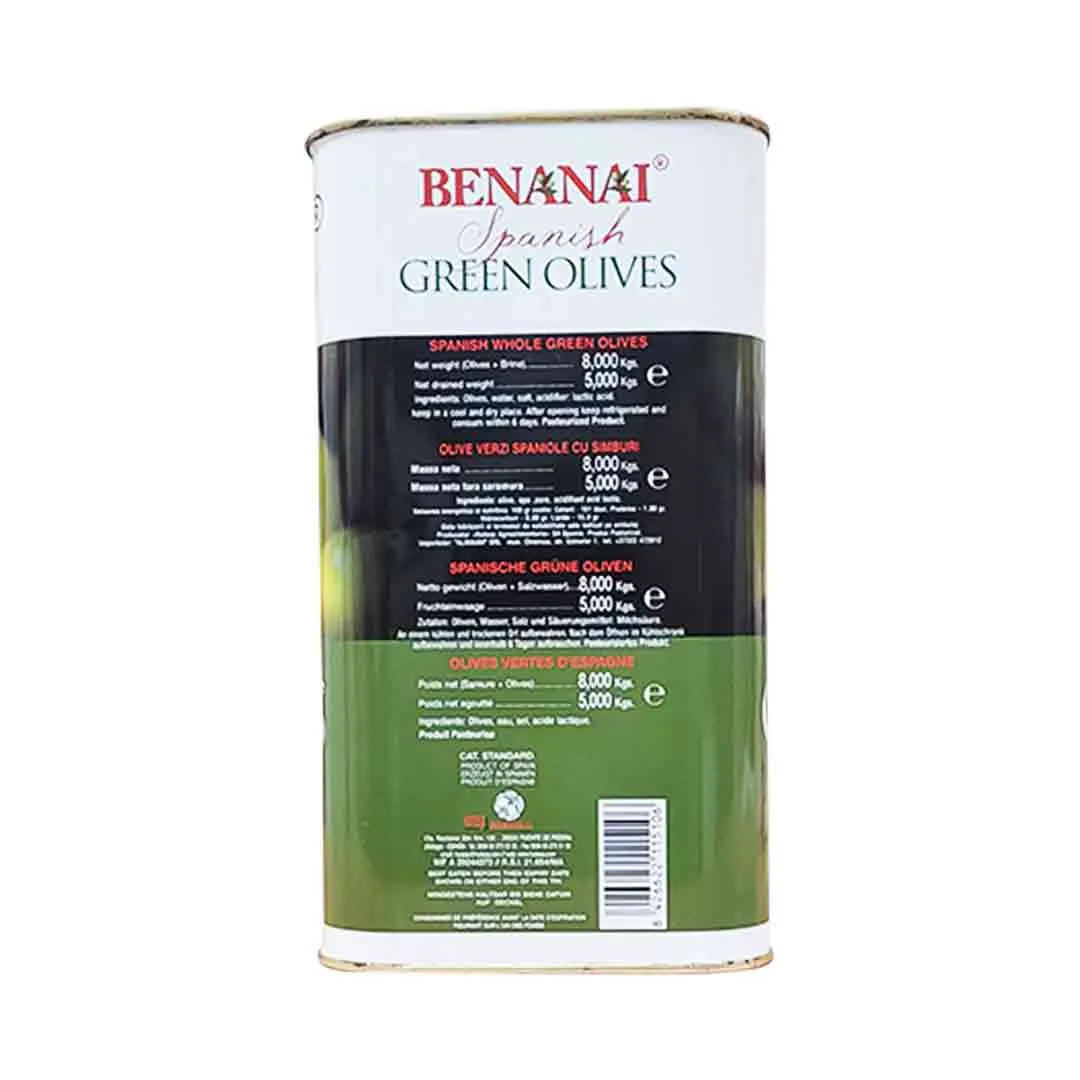  Benanai  Green Whole Spanish Olives 8 Kg