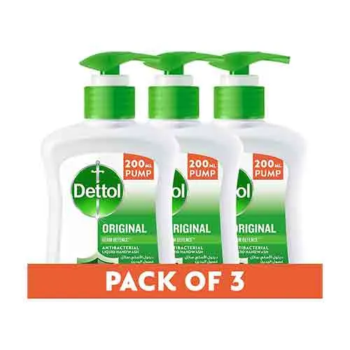 HAND WASH LIQUID ANTIBACTERIAL ORIGINAL DETTOL ( 3 X 200 ML )