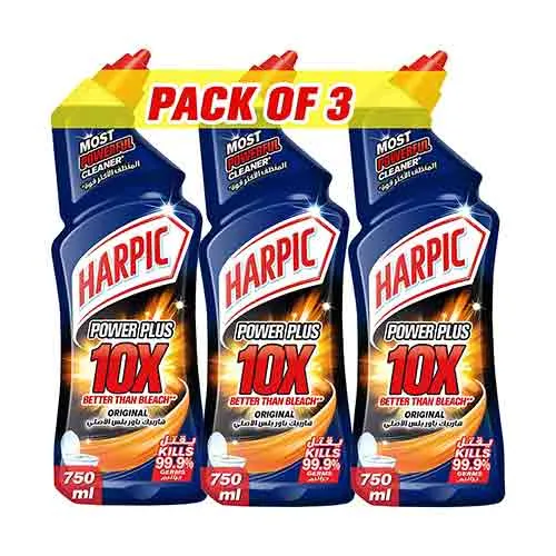 TC LIQUID POWER PLUS 10 X ORIGINAL HARPIC (3 X 750 ml)