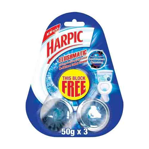 TOILET CLEANER FLUSHMATIC IN-CISTERN ORIGINAL HARPIC ( 3 X 50 gm )