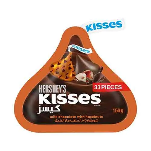 MILK CHOCOLATE HAZELNUT KISSES HERSHEYS (150 gm)