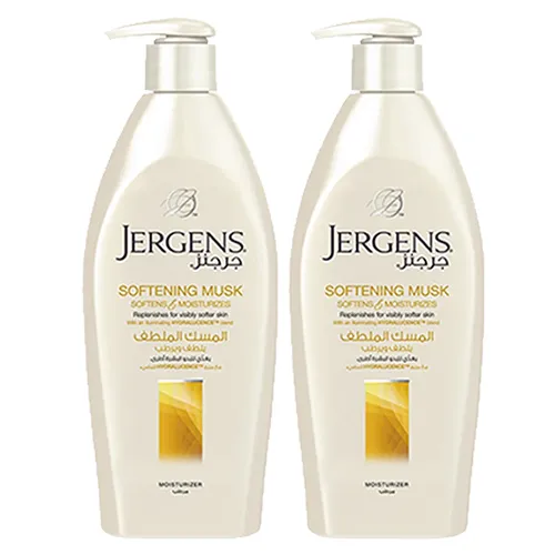 BODY LOTION SOFTENING MUSK DRY SKIN MOISTURE JERGENS (2X400 ml)
