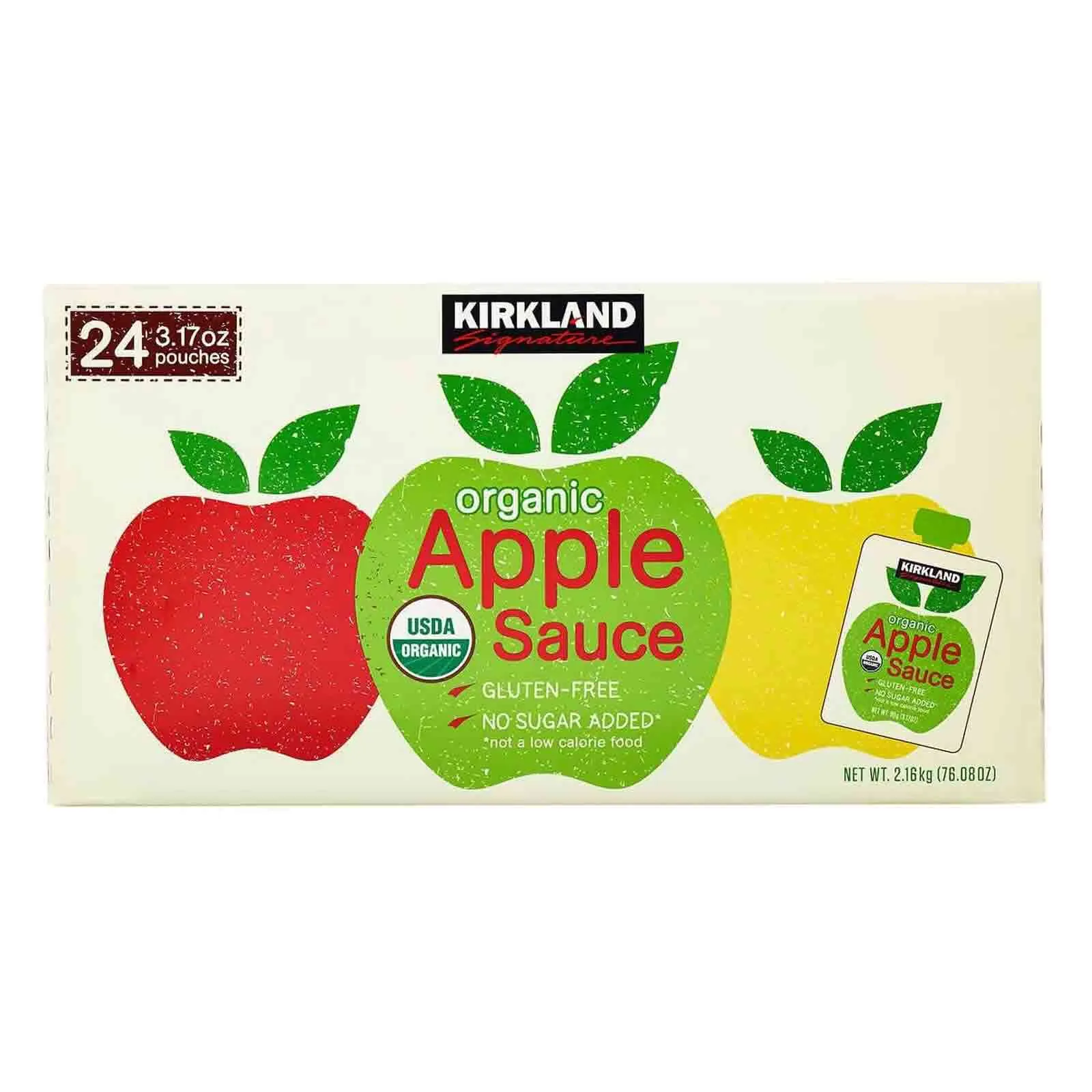Kirkland Organic Apple Sauce 24 Pouches 2.16 Kg