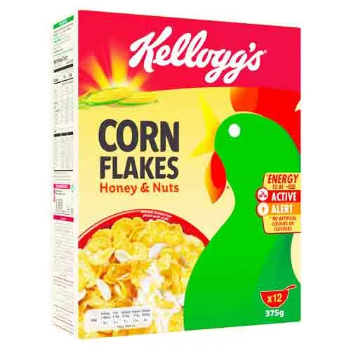 CORN FLAKES HONEY & NUTS  KELLOGGS ( 375 GM )
