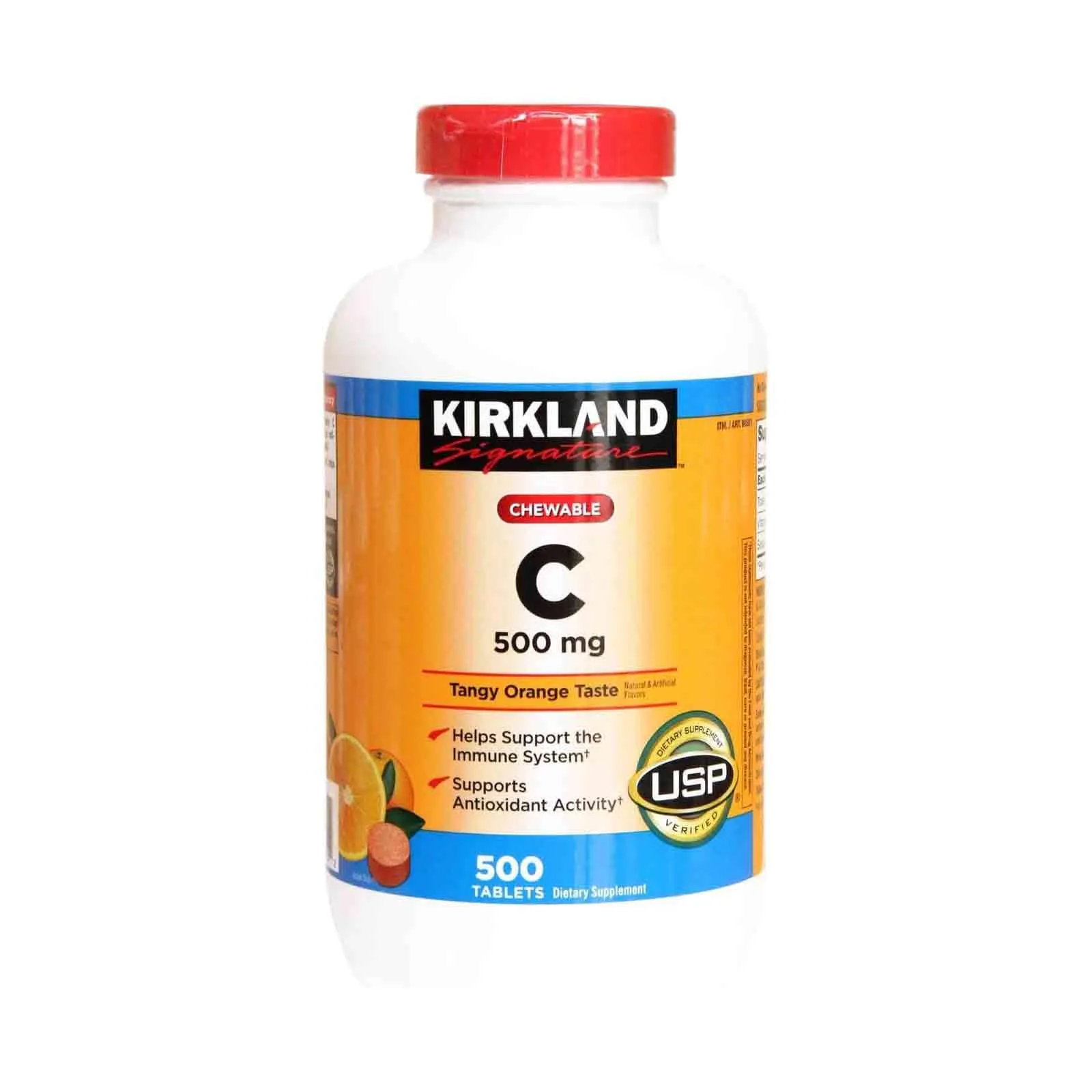 CHEWABLE VITAMIN C TANGY ORANGE TASTE 500 MG KIRKLAND SIGNATURE ( 500 TABLETS )