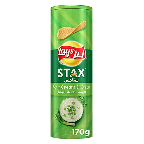 CHIPS STAX POTATO SOUR CREAM & ONION LAYS (170 GM)