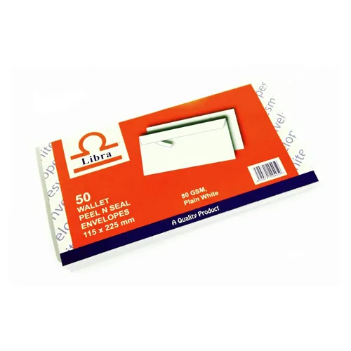 ENVELOPE WHITE 80 gm 115MM x 225MM LIBRA ( 50 PCS )