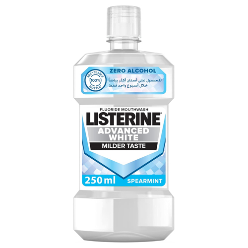 MOUTH WASH ADVANCED WHITE MILDER TASTE LISTERINE ( 250 ML )