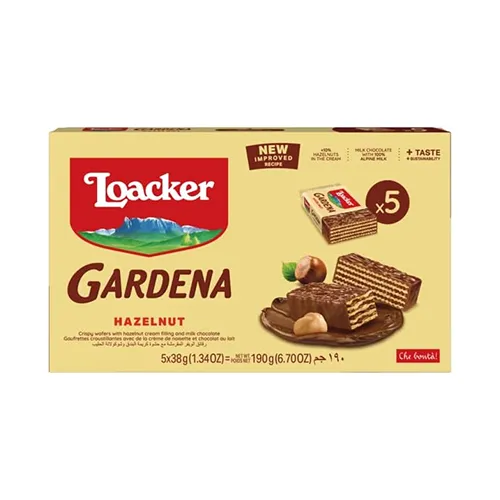 WAFER BISCUITS HAZELNUT GARDENA LOACKER (5 X 38 GM)