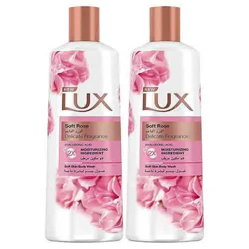BODY WASH MOISTURISING SOFT ROSE LUX (2 X 250 ML)