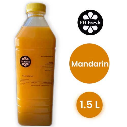  Fit Fresh Mandarin Juice 1.5 L (Cold-pressed fresh juice, Freshly-squeezed daily, No Preservatives, No Additives, No Sugar, No Water Added, Citrus Juice)