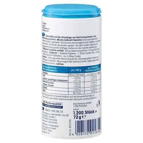  Mivolis Sweetener Tablets 72 g