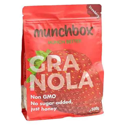 STRAWBERRY GRANOLA MUNCHBOX ( 500 gm )