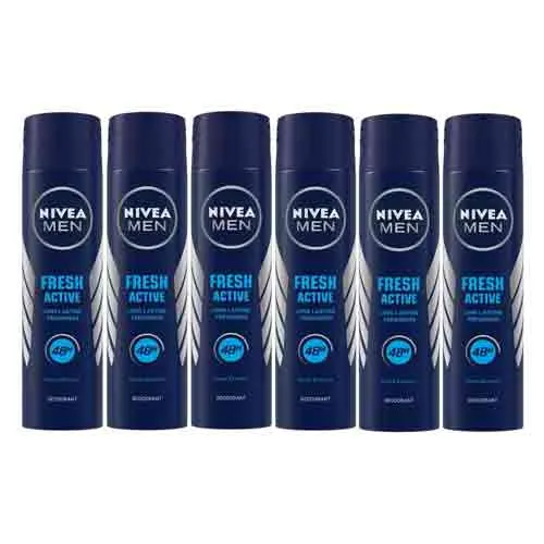 DEODORANT SPRAY MEN FRESH ACTIVE NIVEA ( 6 X 150 ml)