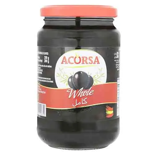 OLIVES BLACK WHOLE ACORSA ( 200 gm )