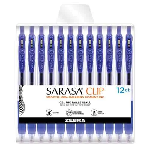 PEN BLUE 0.5 SARAZA ZEBRA ( 1 X 12 PC )