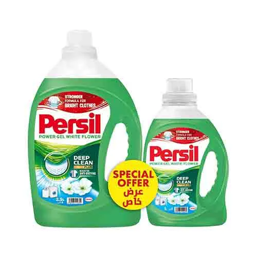 LAUNDRY LIQUID POWER GEL WHITE FLOWER PERSIL ( 2.9 LTR + 1 LTR )