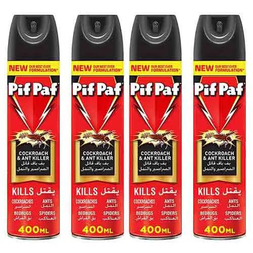 COCKROACH & ANT KILLER BLACK PIF PAF ( 4 X 400 ml )