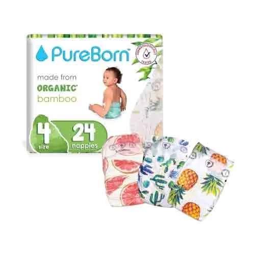 DIAPER SIZE 4 PUREBORN ( 24 PCS )