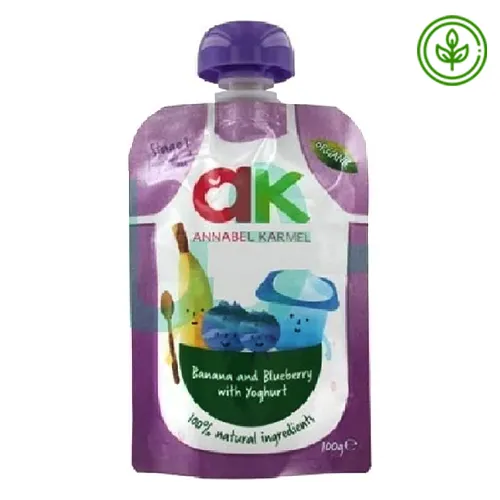PUREE ORGANIC BANANA, BLUEBERRY YOGHURT ANNABEL KARMEL ( 100 gm ) 