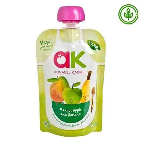 PUREE ORGANIC MANGO, APPLE & BANANA STAGE 1 ANNABEL KARMEL ( 100 gm ) 
