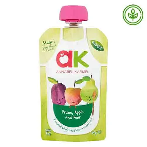 PUREE ORGANIC PRUNE,APPLE & PEAR STAGE 1 ANNABEL KARMEL ( 100 gm ) 