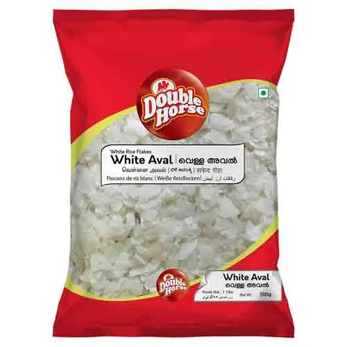 RICE FLAKES WHITE DOUBLE HORSE ( 500 GM ) 