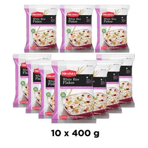 RICE FLAKES WHITE NIRAPARA ( 10 X 400 gm )