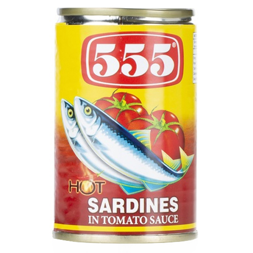 555 Sardines In Tomato Sauce Hot & Spicy 155 g