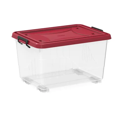 STORAGE BOX PLASTIC WITH WHEELS & LOCKABLE LID 22L (PC)