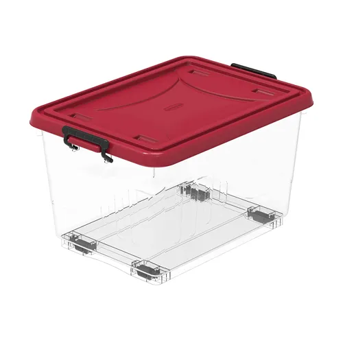 STORAGE BOX PLASTIC WITH WHEELS & LOCKABLE LID 33L (PC)