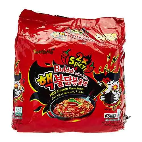 NOODLES CHICKEN DOUBLE SPICY HOT BULDAK SAMYANG  ( 5 X140 GM)