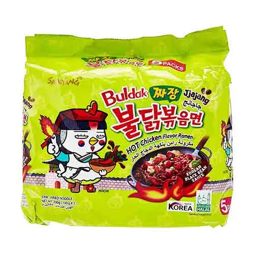NOODLES JJAJANG HOT CHICKEN SAMYANG ( 5 X 140 GM )