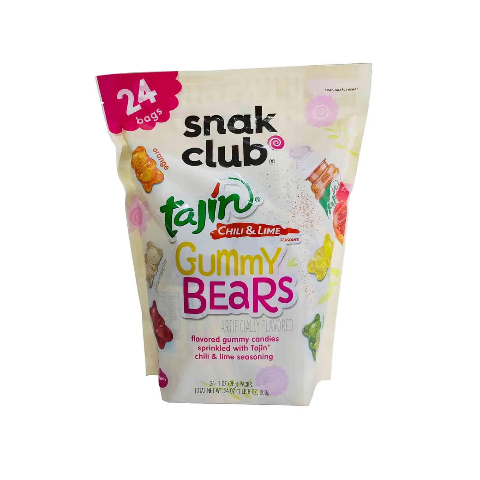  Snak Club Tajin Gummy Bears Chili & Lime Seasoned Gummy Candy Snack  Jumbo Pack  680 g