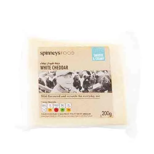 CHEESE CHEDDAR WHITE SPINNEYS FOOD (200 gm)