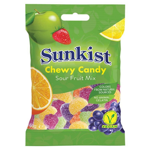  Sunkist Sour Fruit Mix  Chewy Candy 60 g