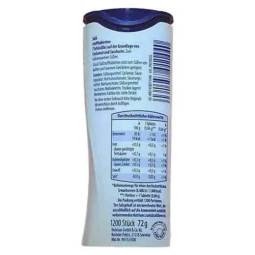 Sussli German Sweetener Tablets in Dispenser 72 g - 1200 Tablets