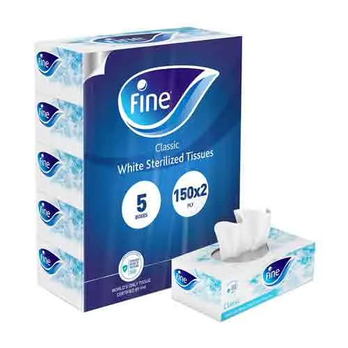 TISSUE FACIAL CLASSIC FINE 150 X 2 PLY ( 5 PCS )