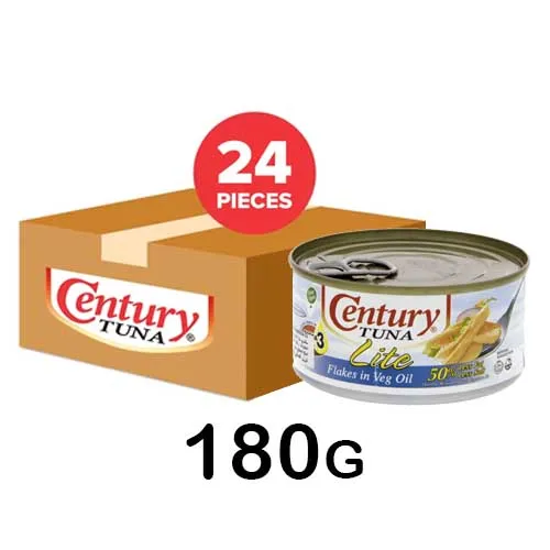 TUNA LITE FLAKES IN VEGETABLE OIL CENTURY ( 24 X 180 gm )