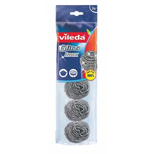 SCOURER DISHWASHING GLITZI INOX VILEDA ( 5 PC )