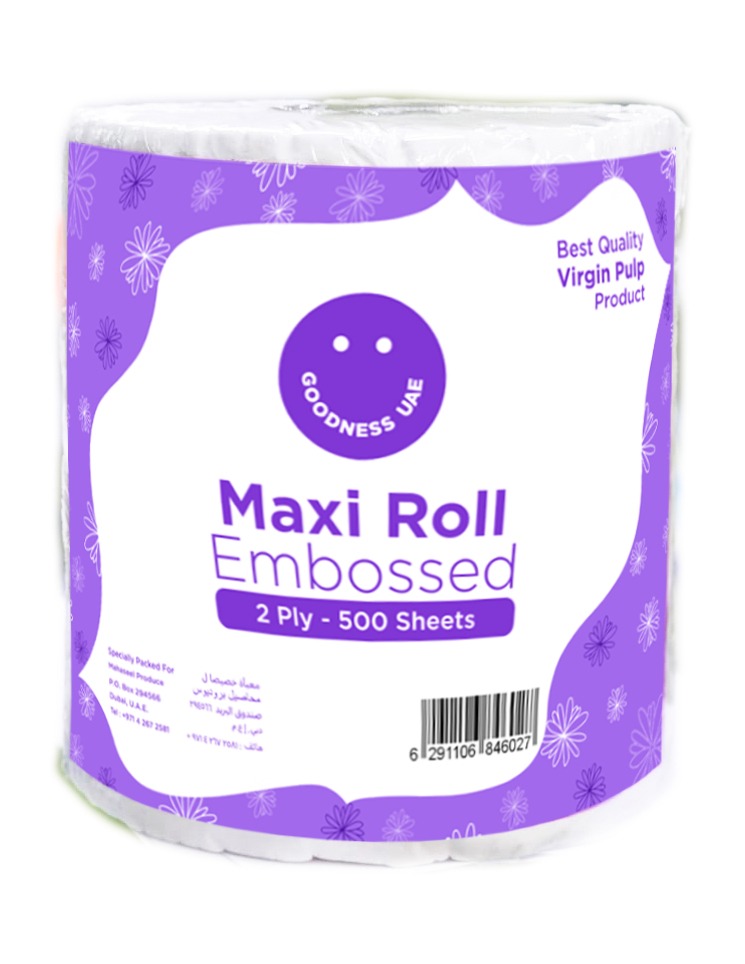  Goodness Maxi Roll Embossed 2 Ply - 500 Sheets Roll