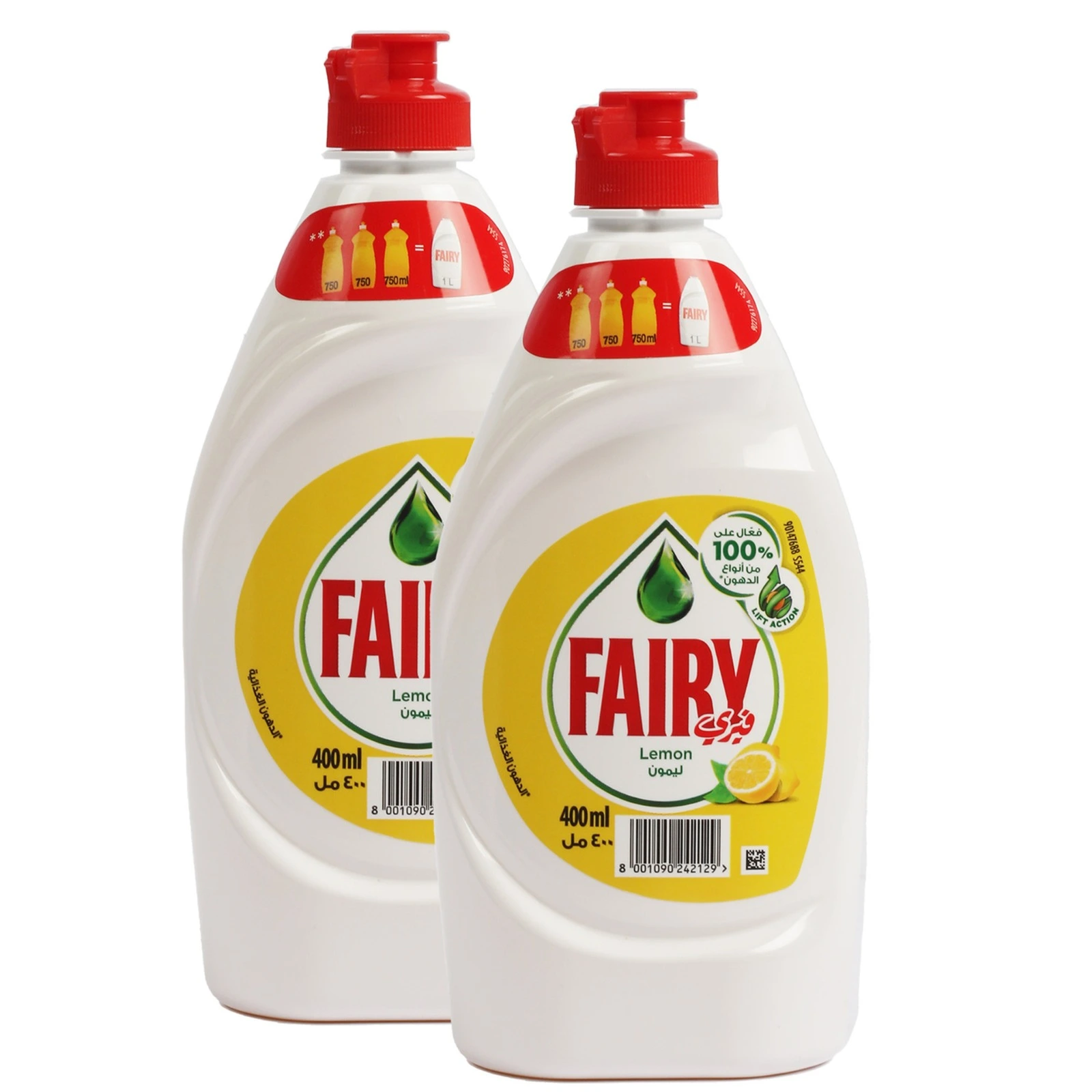 DISH WASH LIQUID LEMON FAIRY ( 2 X 400 ML )