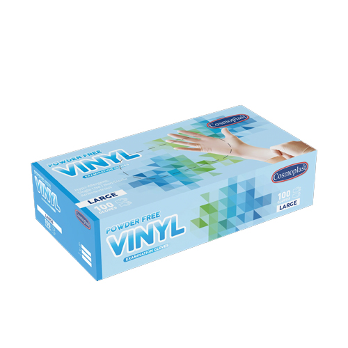  Vinyl Gloves White Large Powder Free 10 x100 Pcs